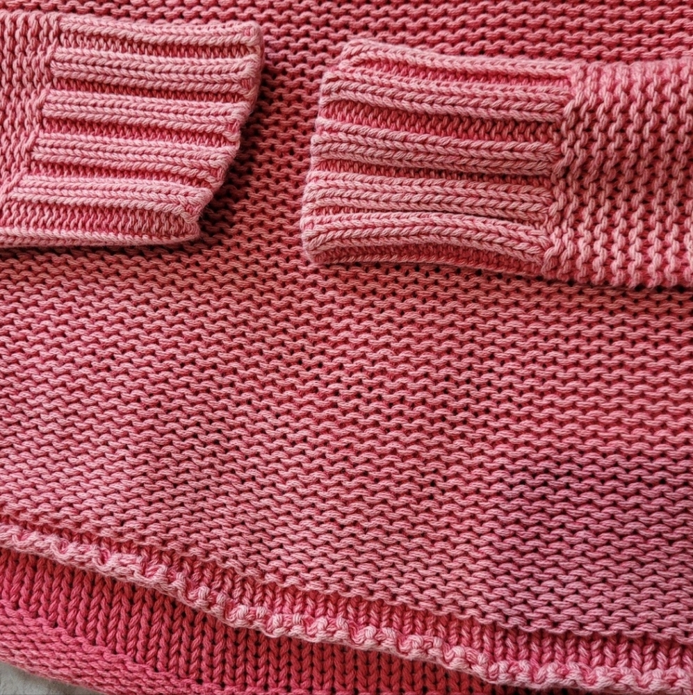 American Eagle Womens SZ XS Oversized crop Cotton‎ Knit Sweater distressed Pink - Picture 4 of 11